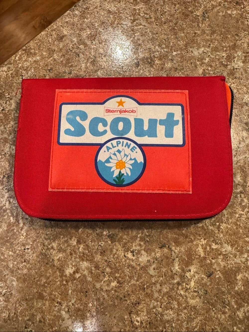 Vintage German Sternjakob Scout Alpine Pencil Case Etui Red School Supplies